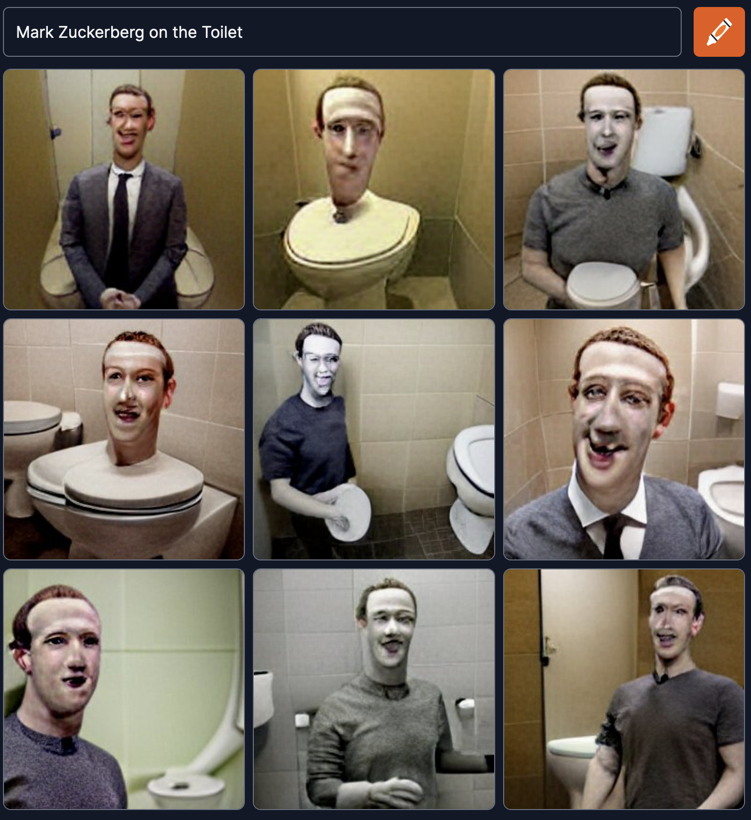 Mark Zuckerberg on the toilet.